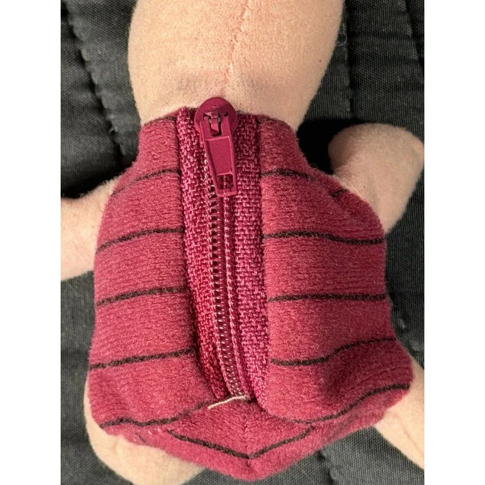 Vintage Disney Winnie the Pooh Piglet Plush Coin Purse Keychain Zipper Pouch 6
